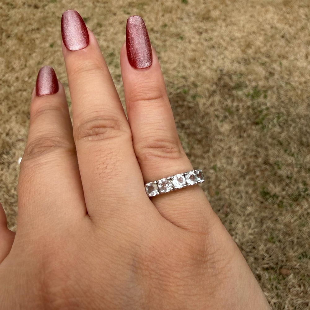 925 Sterling Silver-Dazzling Silver Ring with Clear Stones